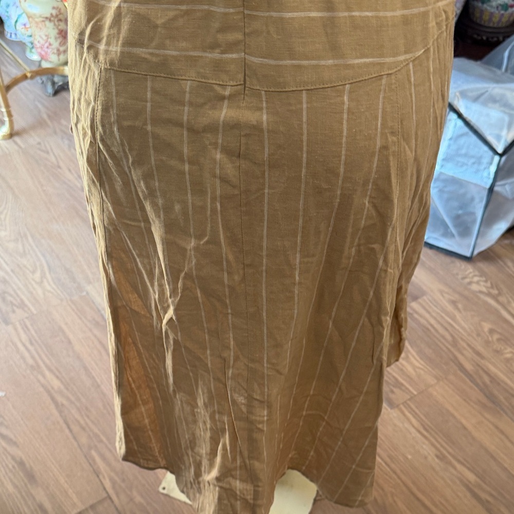 DKNY Beige‎ Striped Wrap Blouse - Picture 8 of 10